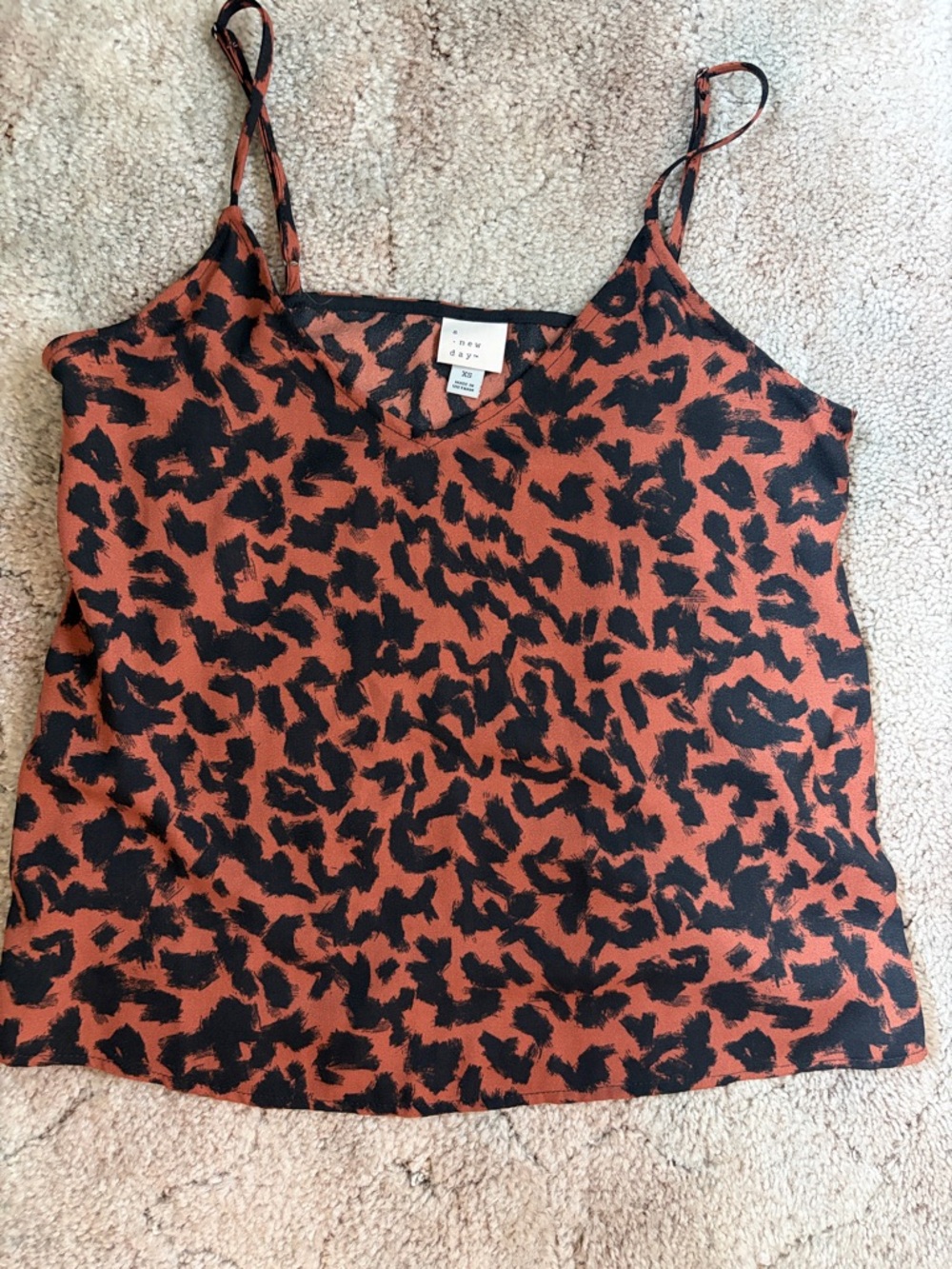 a new day Rust and Black Leopard Print Cami